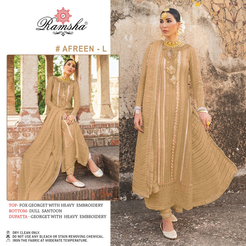 Ramsha Afreen L Georgette With Embroidered Work Stylish Designer Party Wear Salwar Suit