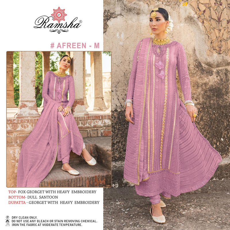 Ramsha Afreen M Georgette With Embroidered Work Stylish Designer Party Wear Salwar Suit