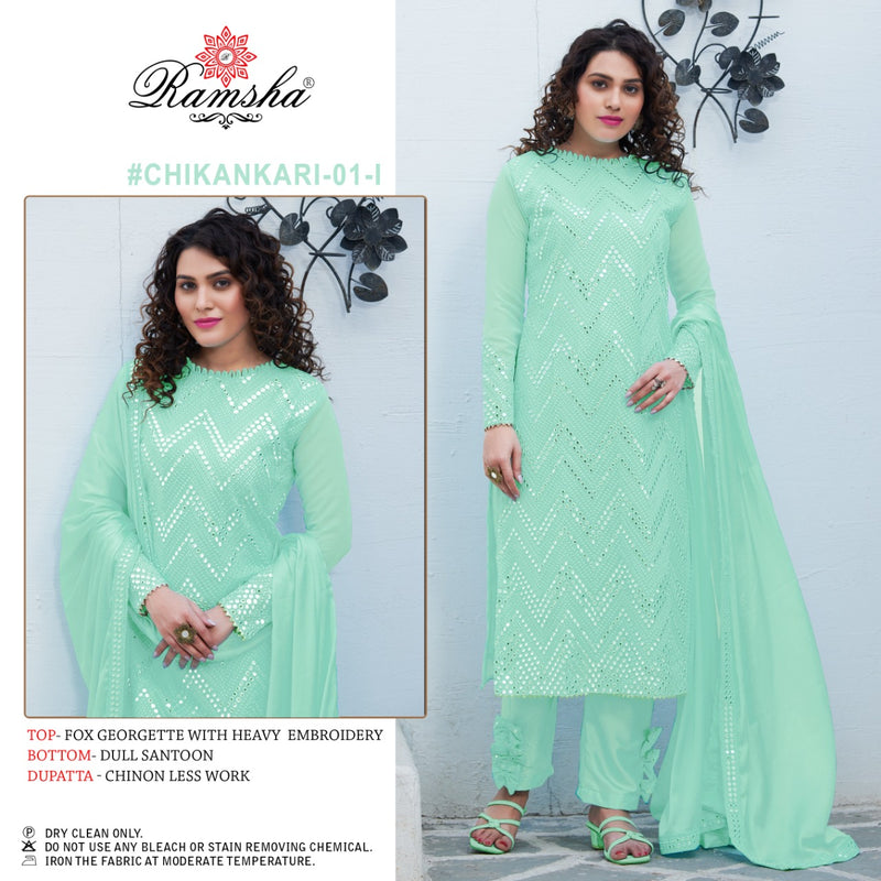 Ramsha Chikankari Dno 01 I Georgette Stylish Designer Wear Salwar Kameez