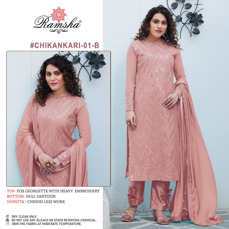 Ramsha 01 B Designer Stylish Chikankari  Salwar Kameez