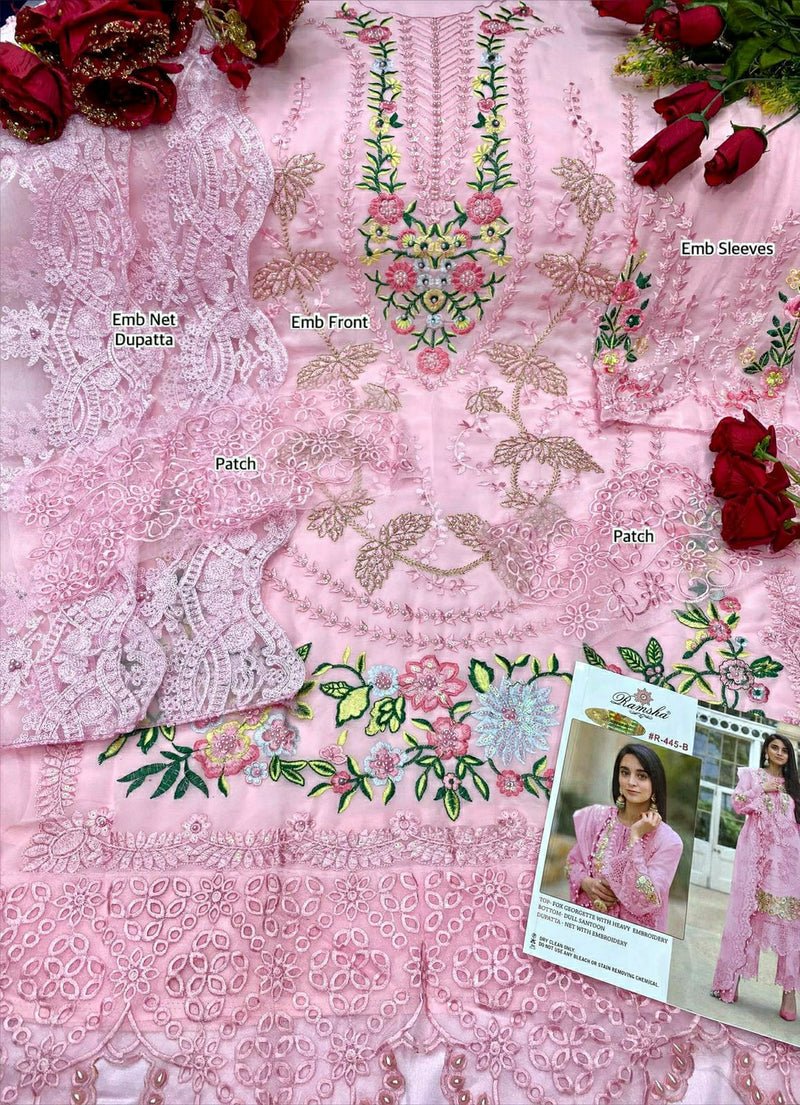 Ramsha R 445 B Georgette Embroidered Stylish Designer Festive Wear Salwar Kameez