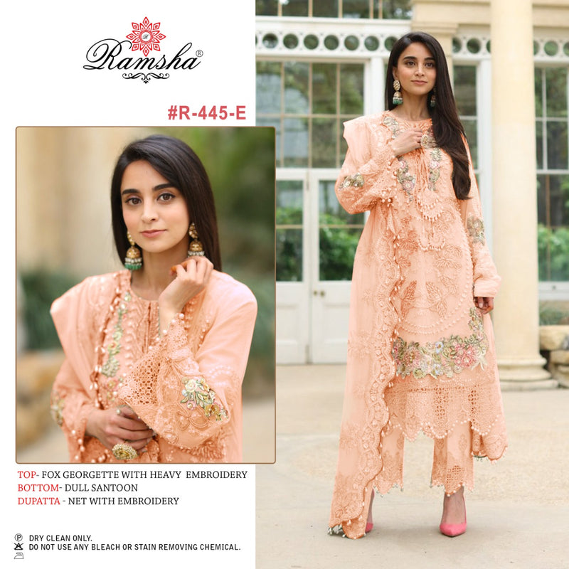 Ramsha R 445 E Georgette Embroidered Stylish Designer Festive Wear Salwar Kameez