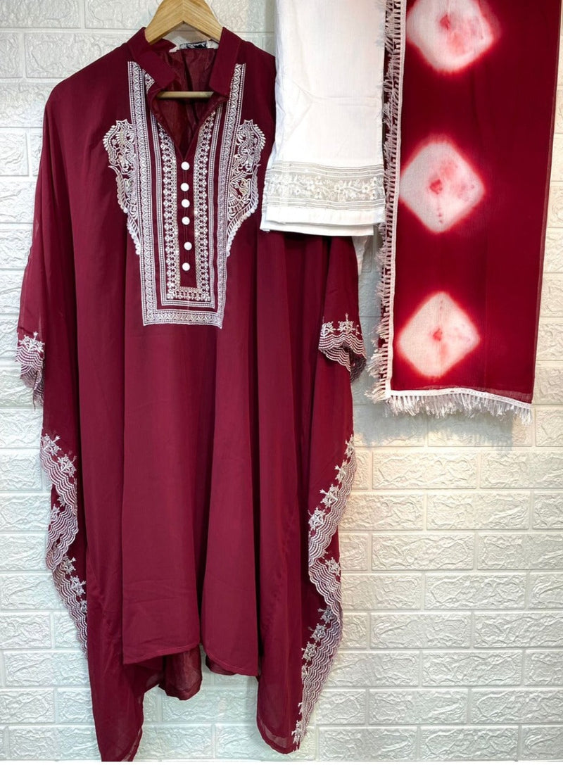 Ramsha Suit R Kaftan D Fox Georgette With Embroidery Work Stylish Designer Pakistani Salwar Kameez