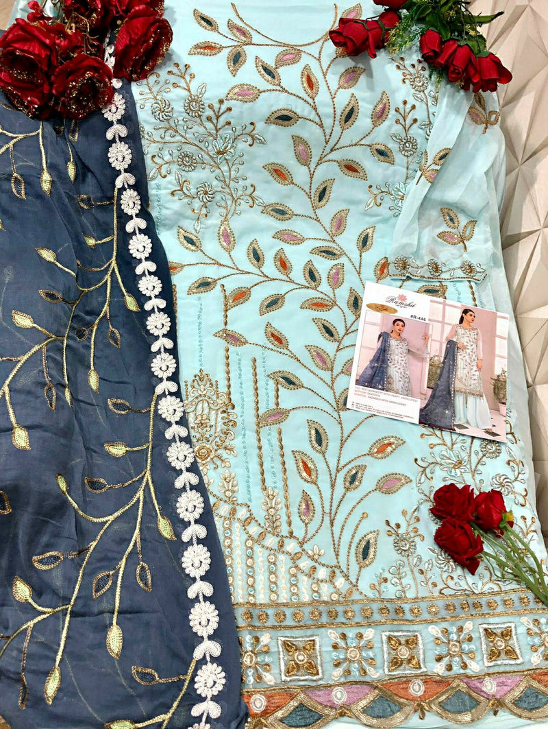Ramsha R 446 Georgette With Embroidery Work Stylish Designer Wear Salwar Suit