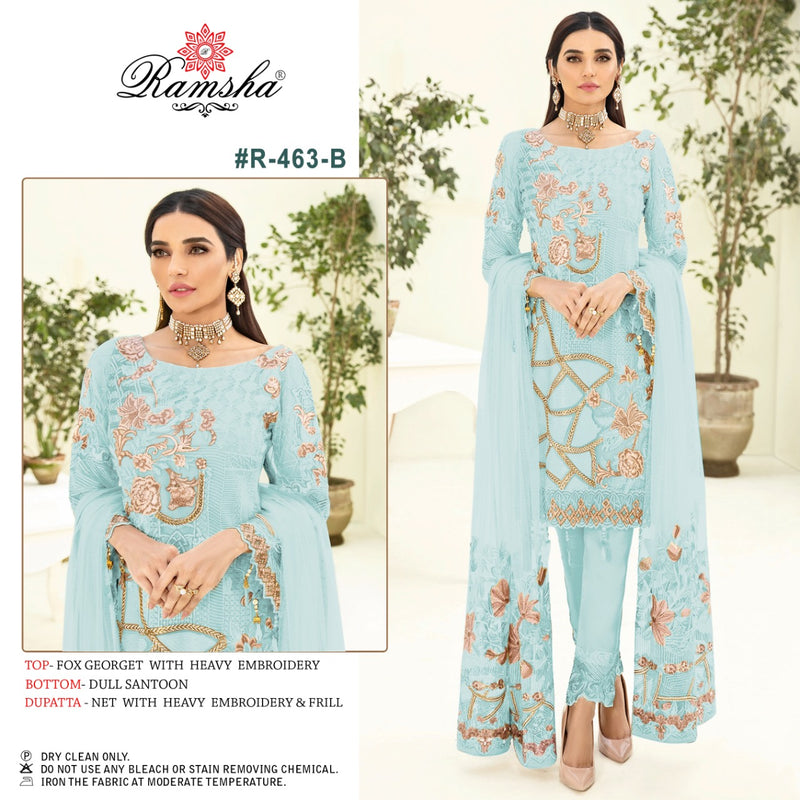 Ramsha R 463 B Georgette With Heavy Embroidered Stylish Designer Party Wear Salwar Suit