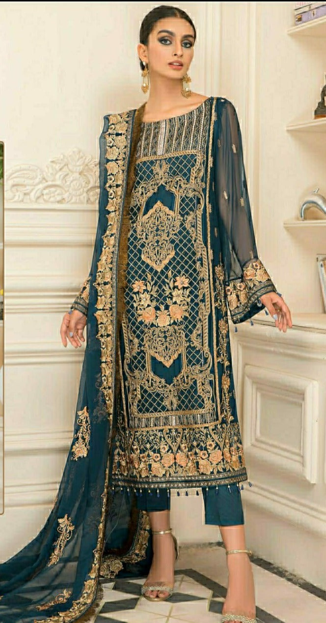 Ramsha Ramsha R-477 Georgette Stylish Designer Party Wear Salwar Kameez