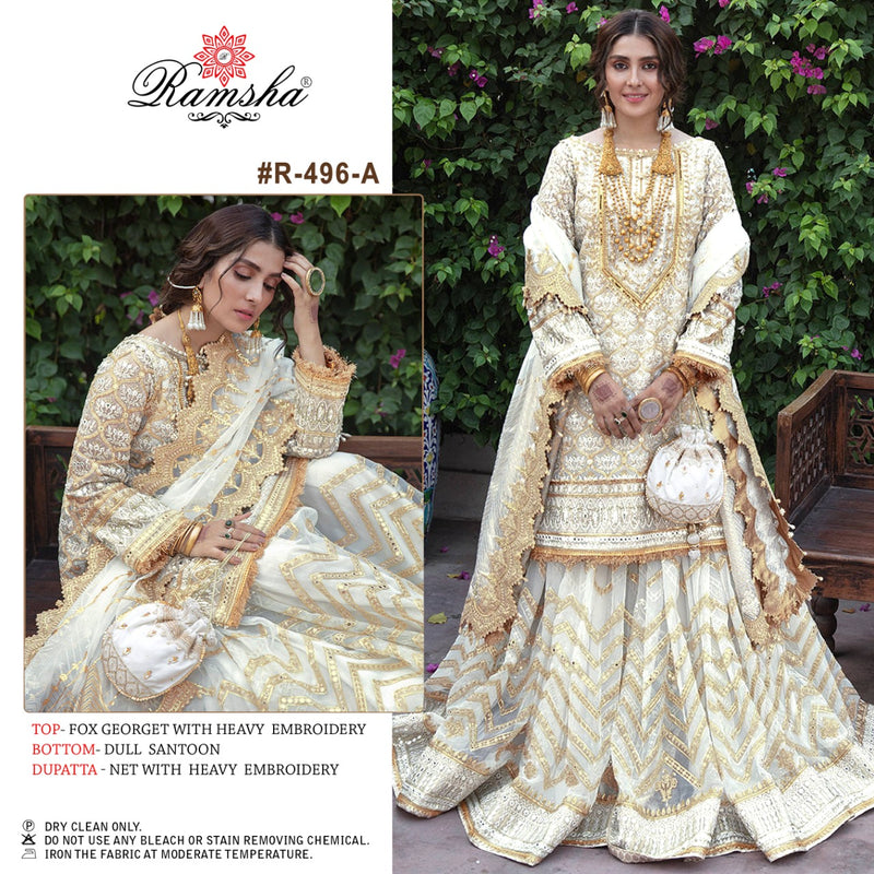 Ramsha R 496 A Georgette Stylish Designer Party Wear Salwar Suit