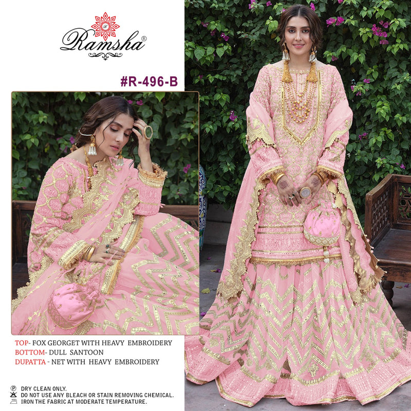 Ramsha R 496 B Georgette Stylish Designer Party Wear Salwar Suit