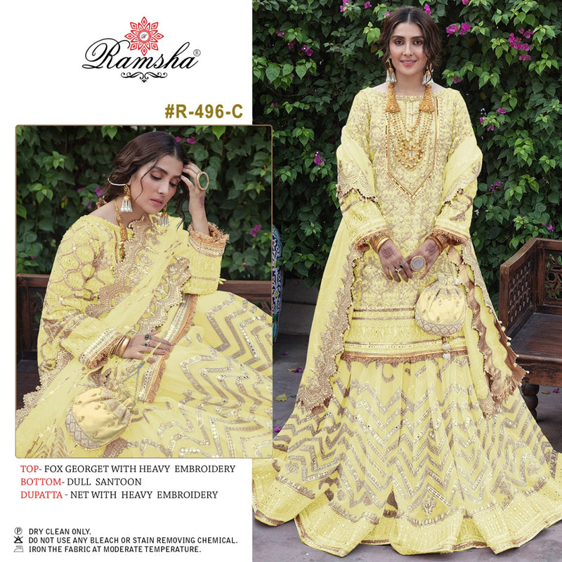 Ramsha R 496 C Georgette Stylish Designer Party Wear Salwar Suit