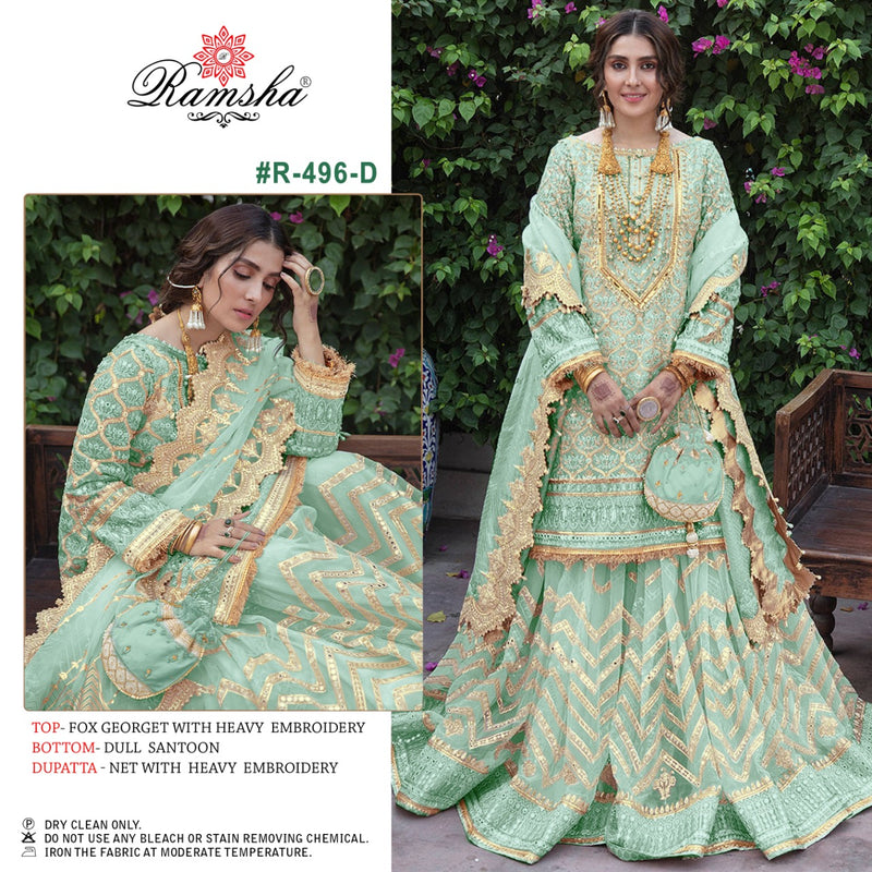 Ramsha R 496 D Georgette Stylish Designer Party Wear Salwar Suit