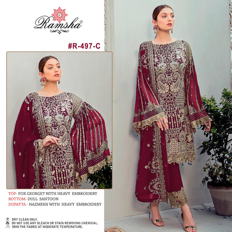 Ramsha Dno 497 C Georgette Stylish Designer Party Wear Salwar Kameez