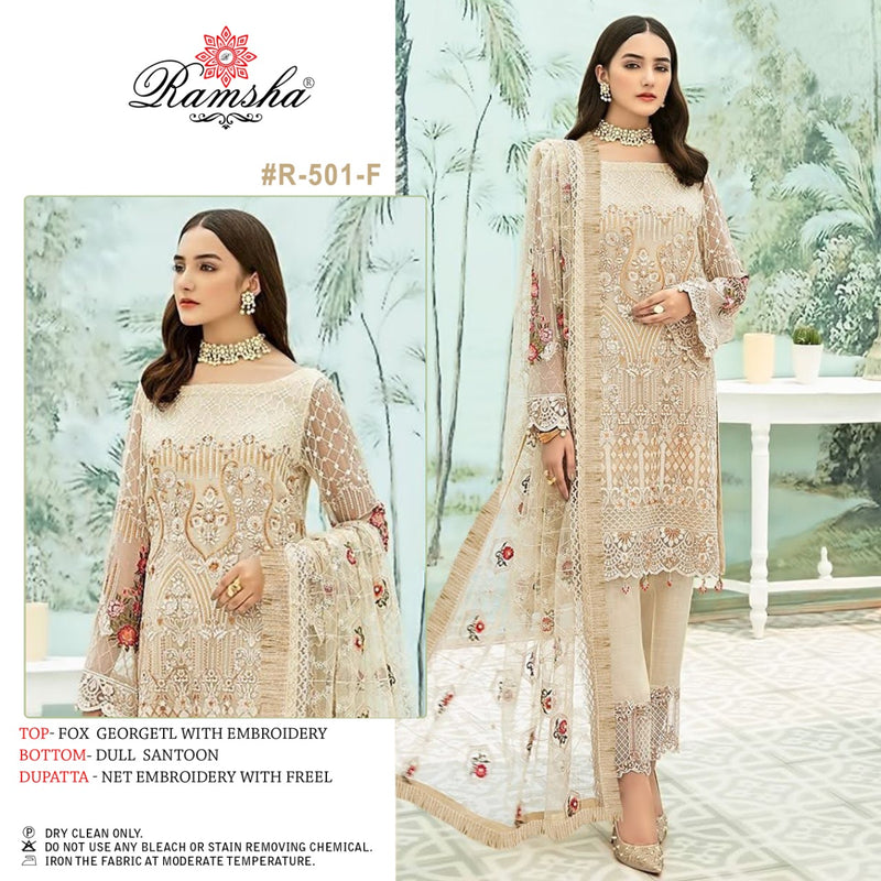 Ramsha Dno 501 F Georgette With Heavy Embroidered Stylish Designer Party Wear Salwar Suit