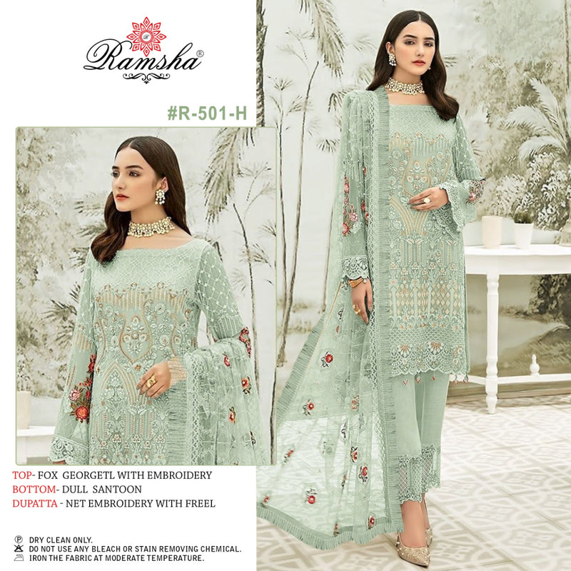 Ramsha Dno 501 H Georgette With Heavy Embroidered Stylish Designer Party Wear Salwar Suit