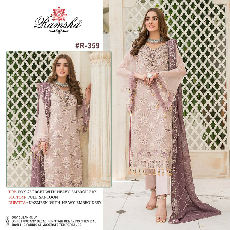 Ramsha Suit R 359 Georgette With Heavy Embroidered Work Pakistani Suit