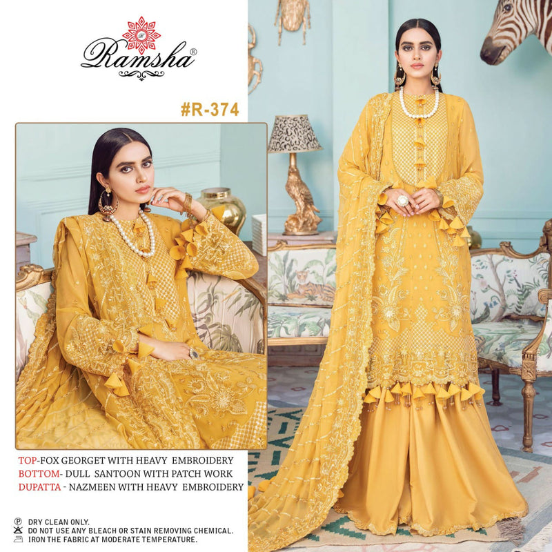 Ramsha R 374 Georgget Stylish Designer Salwar Kameez