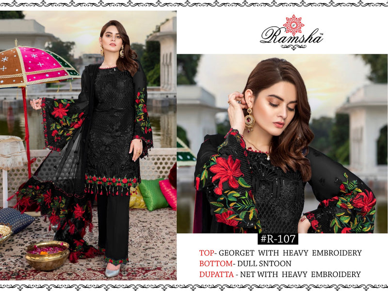 Ramsha Dno R 107 D Georgette Stylish Designer Wear Salwar Kameez