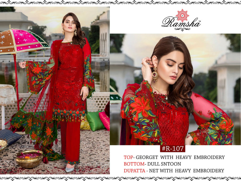 Ramsha Dno R 107 C Georgette Stylish Designer Wear Salwar Kameez