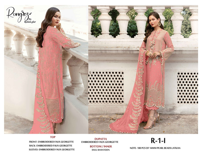 Rungrez R1 I Georgette With Heavy Embroidered Stylish Designer Party Wear Salwar Suit