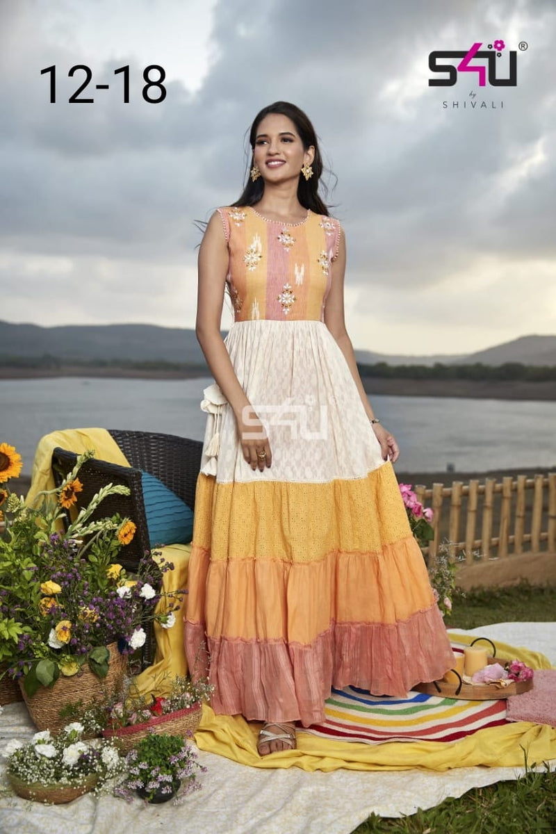 S4u Shivali Dno 18 Fancy Decent Stylish Designer Indo Western Wear Long Kurti
