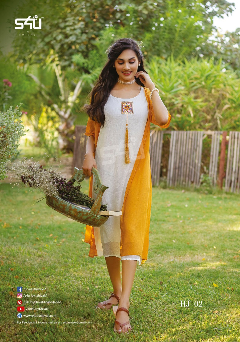 Fancy kurti with on sale jacket