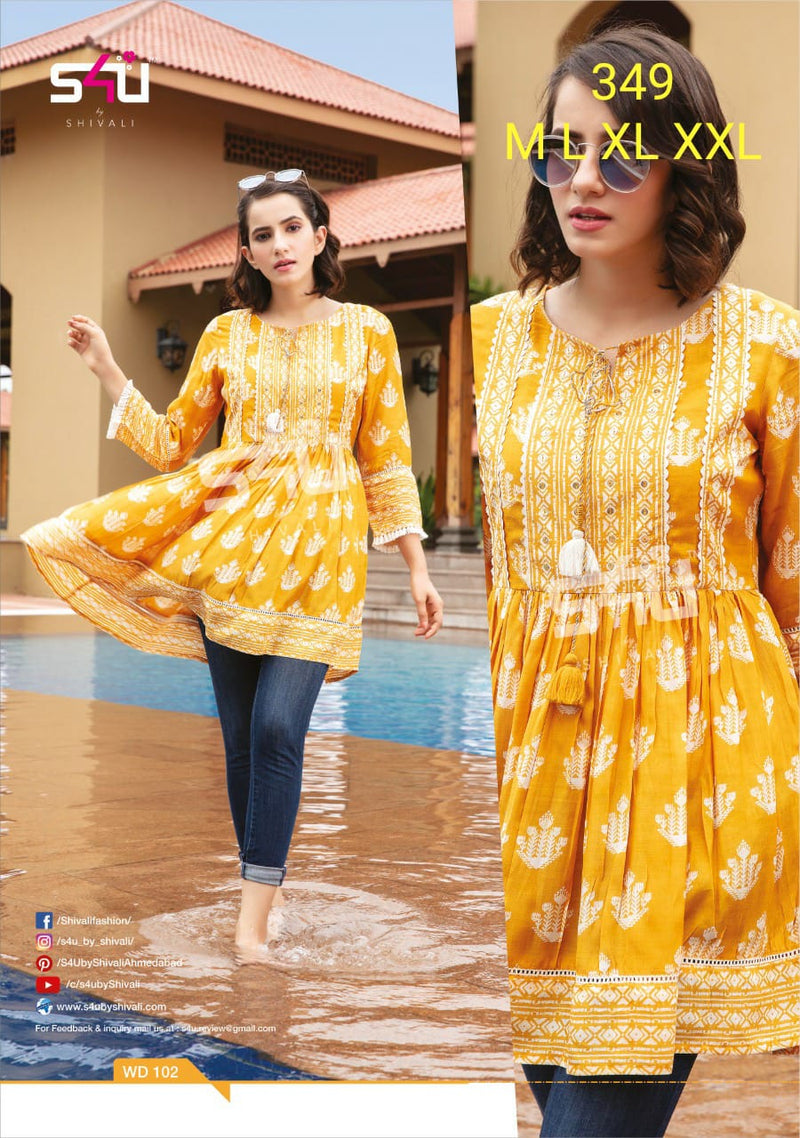 S4u Shivali Dno 349 Fancy Stylish Official Wear Kurti