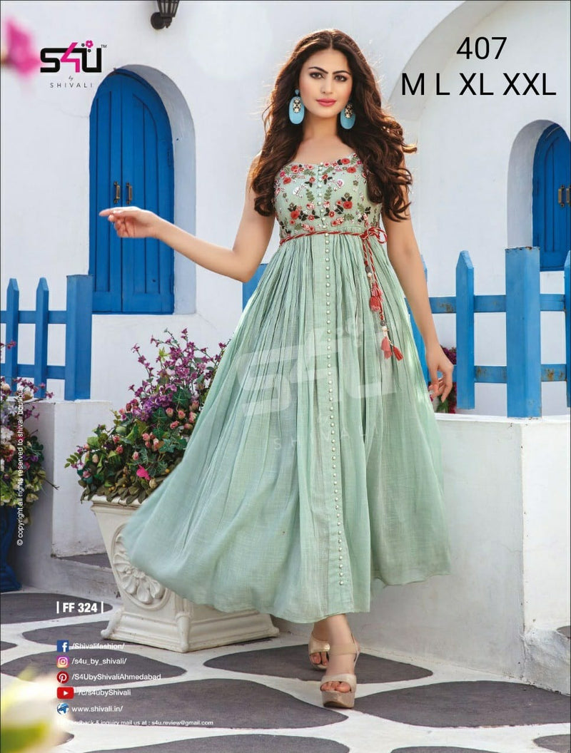 S4u Shivali Dno 407 Fancy Stylish Designer Wear Kurti