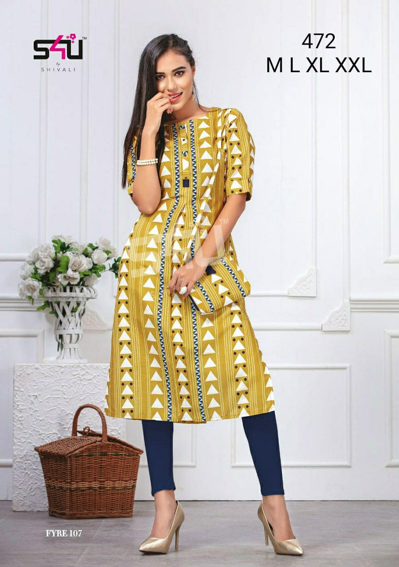 S4u Shivali Dno 472 Fancy Stylish Designer Wear Casual Kurti