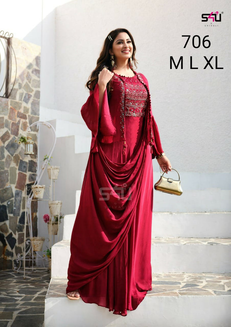 S4u Dno 706 Fancy Stylish Beautiful Look Designer Indo Western