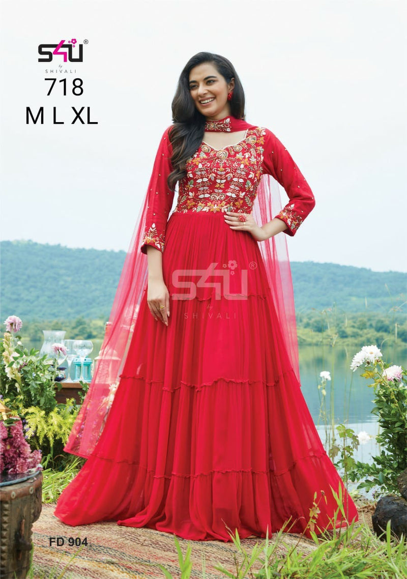 S4u Shivali Dno 718 Fancy Stylish Festival Look Designer Wear Indo Western