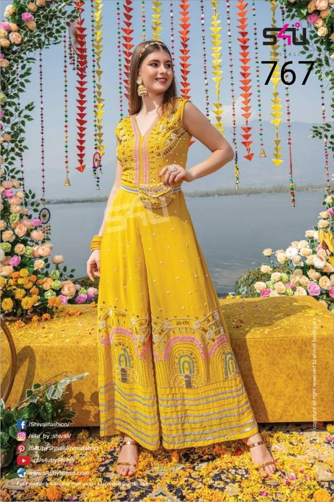 S4u Shivali Dno 676 Fancy Stylish Designer Indo Western Party Wear Kurti