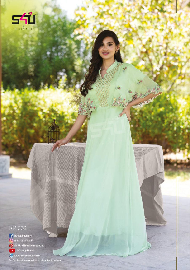 S4u By Shivali Kitty Party Festive Wear Stylish Gown Collection