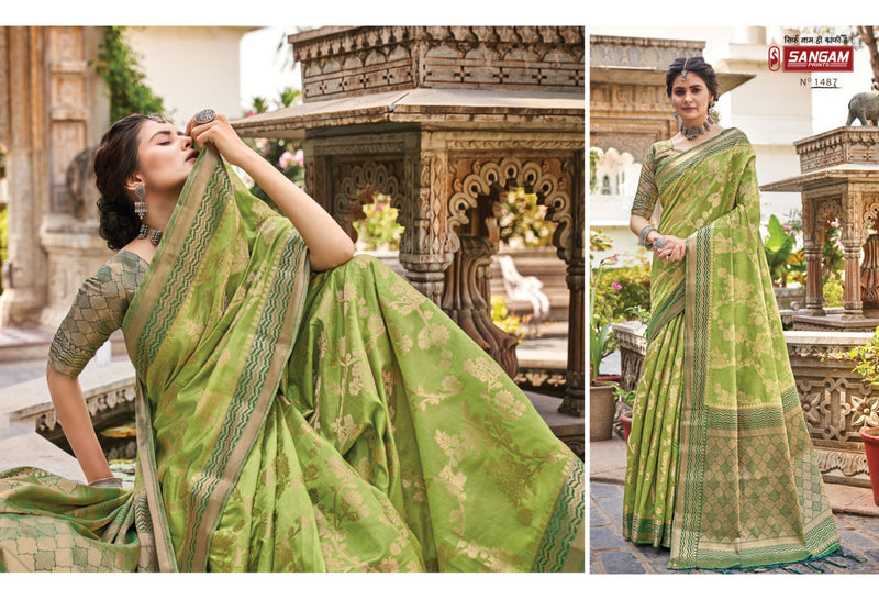 Sangam Prints Alekha Silk Stylish Designer Gorgeous Festival Look Heavy Saree