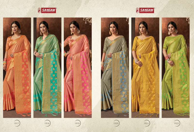 Sangam Prints Chandrika Organza Stylish Designer Festival Wear Printed Saree Collection