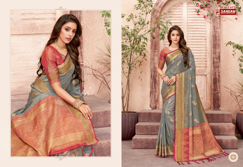 Sangam Prints Jhalak Organza Stylish Designer Printed Festival Wear Graceful Look  Saree