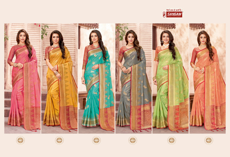 Sangam Prints Jhalak Organza Stylish Designer Printed Festival Wear Graceful Look  Saree