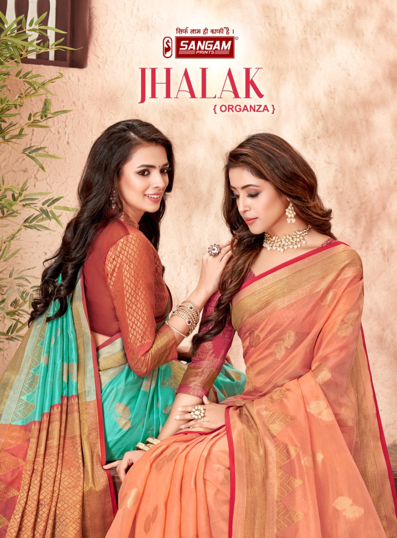 Sangam Prints Jhalak Organza Stylish Designer Printed Festival Wear Graceful Look  Saree