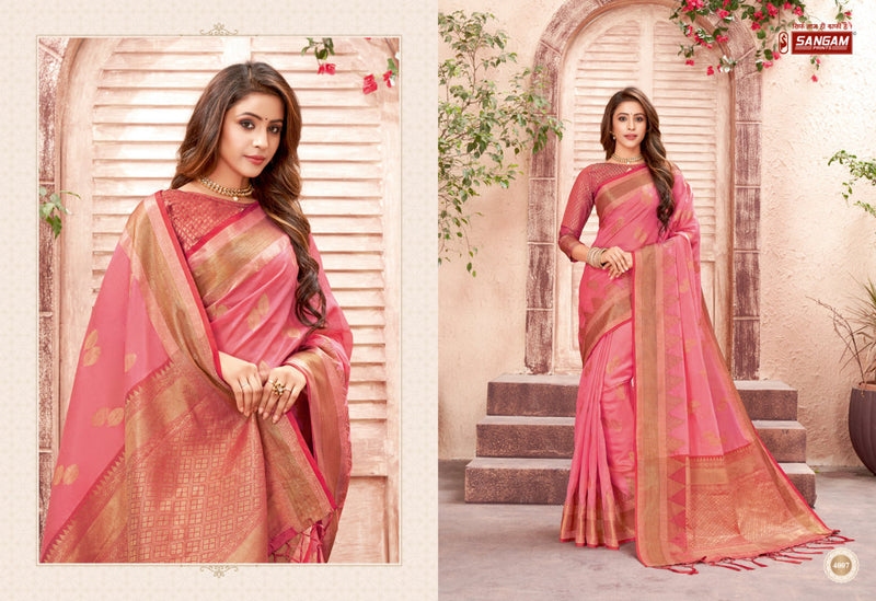 Sangam Prints Jhalak Organza Stylish Designer Printed Festival Wear Graceful Look  Saree