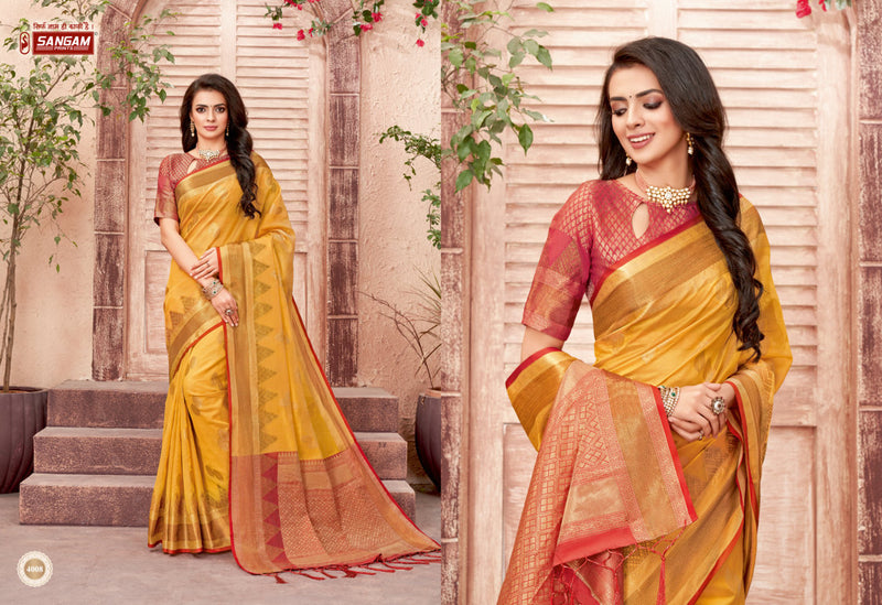 Sangam Prints Jhalak Organza Stylish Designer Printed Festival Wear Graceful Look  Saree