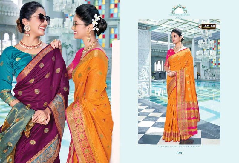 Sangam Prints Radha Rani Cotton Handloom Work Weaving Saree