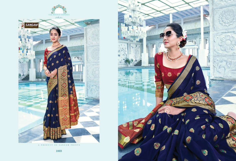Sangam Prints Radha Rani Cotton Handloom Work Weaving Saree
