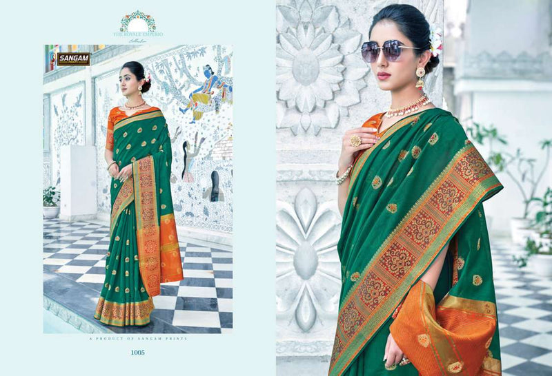 Sangam Prints Radha Rani Cotton Handloom Work Weaving Saree