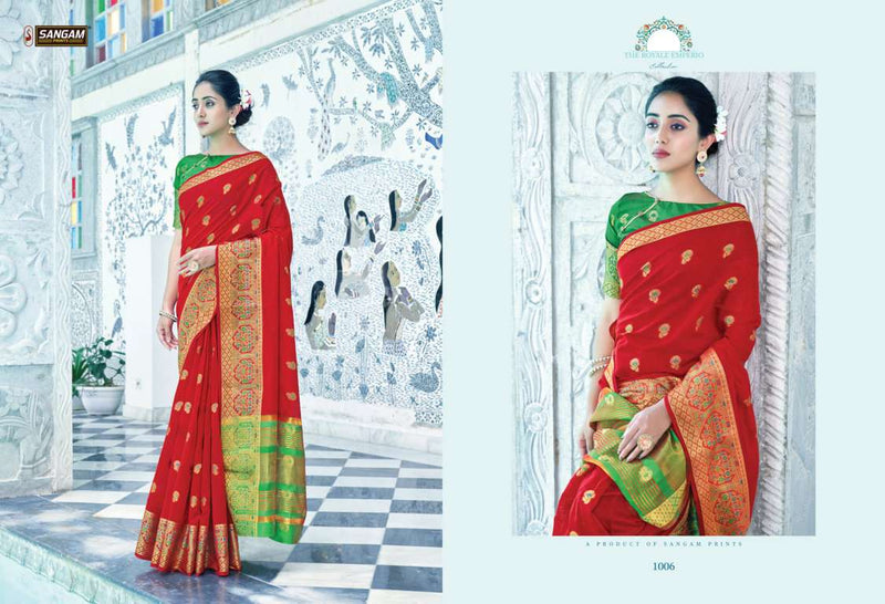 Sangam Prints Radha Rani Cotton Handloom Work Weaving Saree