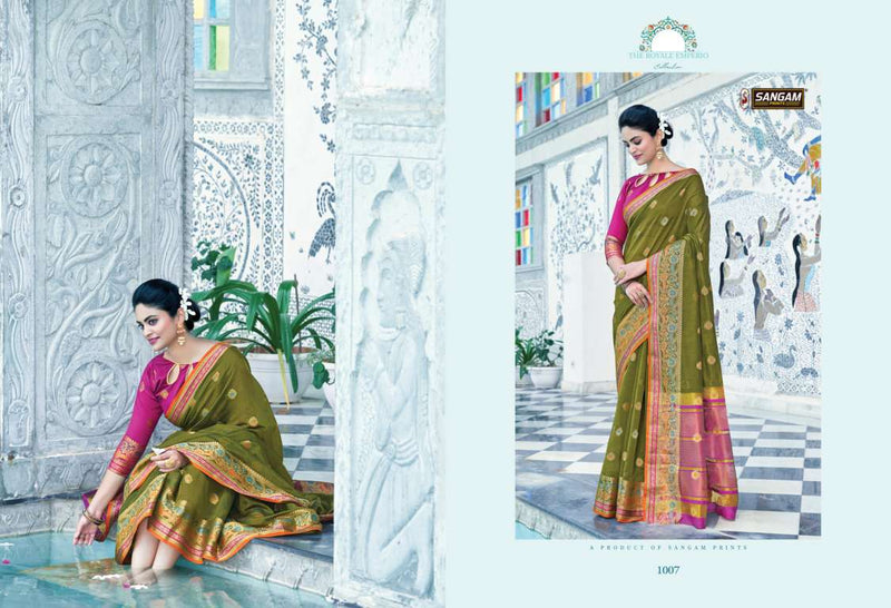 Sangam Prints Radha Rani Cotton Handloom Work Weaving Saree