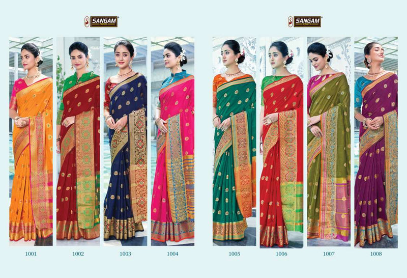 Sangam Prints Radha Rani Cotton Handloom Work Weaving Saree