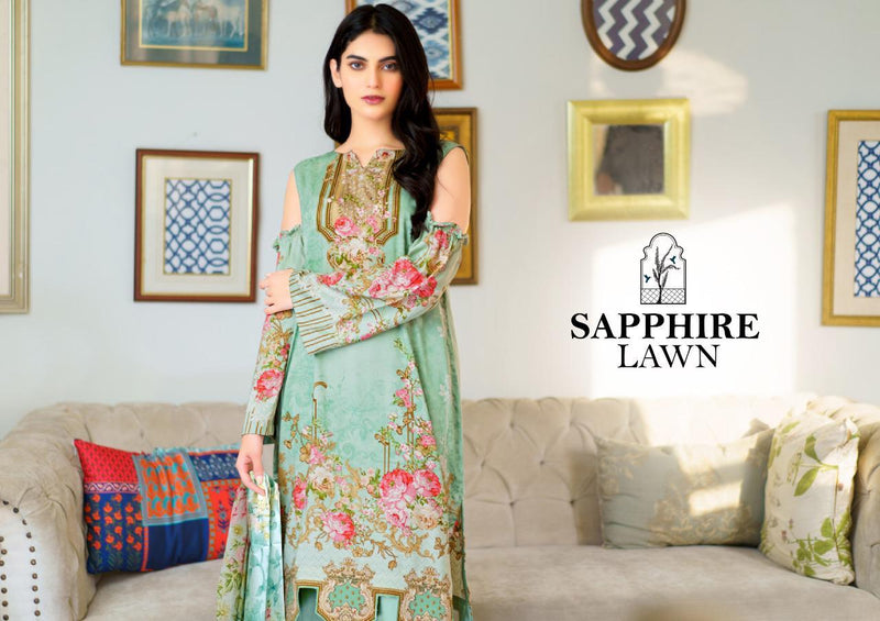 Sapphire Lawn Karachi Pure Lawn Collection Pakistani Printed Salwar Kameez