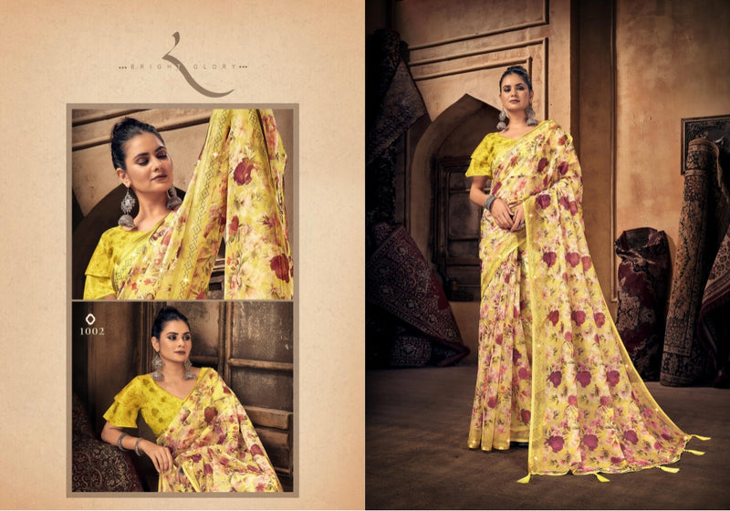 Saroj Shadow Organza With Pure Digital Print Stylish Designer Party Wear Gorgeous Look Saree