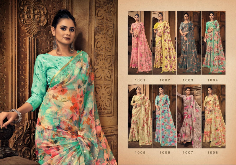 Saroj Shadow Organza With Pure Digital Print Stylish Designer Party Wear Gorgeous Look Saree