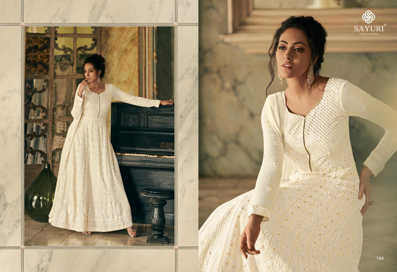 Sayuri Designer Breeze Real Georgette Lucknowie Work Gown Collection