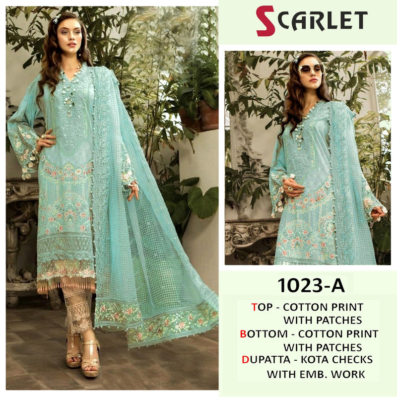 Scarlet Dno 1023  A Pure Cotton Stylish Designer Party Wear Pakistani Salwar Kameez