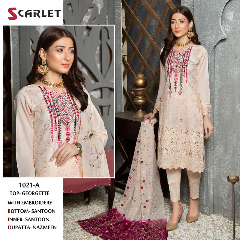 Scarlet Dno 1021 Georgette With Heavy Embroidery Stylish Designer Wear Salwar Kameez